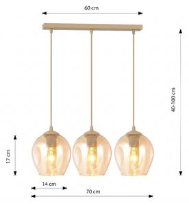 Полилей на кабел ISTAR 3xE27/15W/230V бежово/опушено бежово