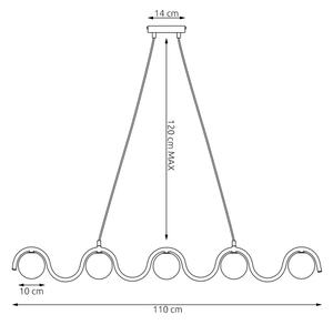 Подвесен полилей на кабел SINUS 5xG9/8W/230V зелен