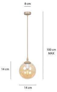 Полилей на кабел COSMO 1xE14/10W/230V Ø 14 см бежов/опушено бежово
