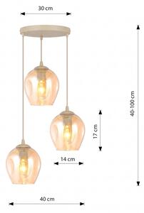 Полилей на кабел ISTAR 3xE27/15W/230V Ø 40 см бежов/опушен бежов