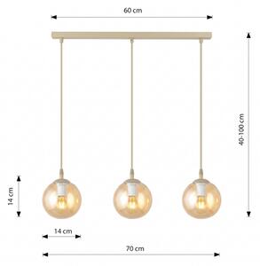 Полилей на кабел COSMO 3xE14/10W/230V бежов/димно бежов