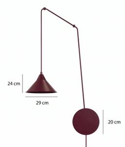 Полилей на кабел ABRAMO 1xE27/15W/230V червен