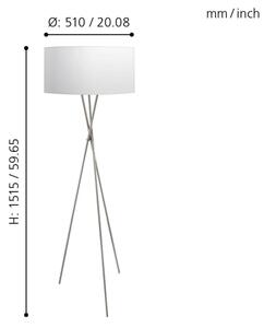 Eglo 95539 - Стояща лампа FONDACHELLI 1xE27/60W/230V