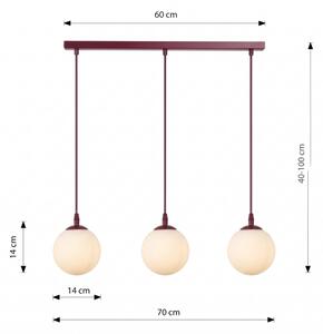 Polилей на кабел COSMO 3xE14/10W/230V червен/бял