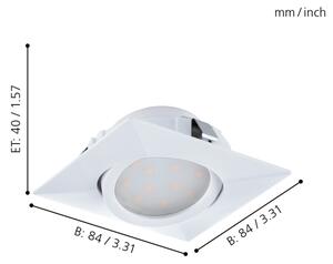 Eglo 95844 - комплект от 3 вградени таванни LED осветителни тела PINEDA LED/4,9W/230V