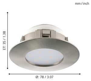 Eglo 95819 - Вградено таванно LED осветително тяло PINEDA LED/4,9W/230V