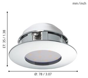 Eglo 95818 - LED вградено таванно осветително тяло PINEDA LED/4,9W/230V