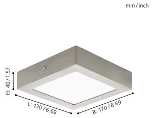 Eglo 78215 - LED плафон FUEVA LED/10,9W/230V 17x17 см матов хром
