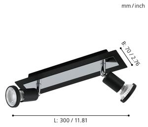 Eglo 94964 - LED Точково осветително тяло SARRIA 2xGU10-LED/5W/230V