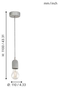 Eglo 95522 - Полилей SILVARES 1xE27/60W/230V