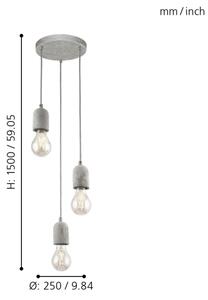 Eglo 95523 - Полилей SILVARES 3xE27/60W/230V