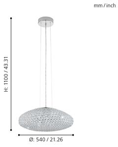 Eglo 95287 - Пендел CLEMENTE 3xE27/60W/230V