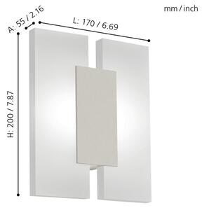 Eglo 96043 - LED Стенна лампа METRASS 2 2xLED/4,5W/230V