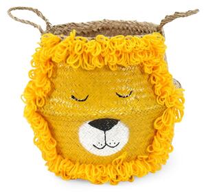 Жълта/естествена детска кошница за играчки от морска трева ø 30x28 cm Lion – Compactor