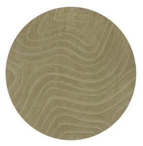 Ръчно изработен вълнен кръгъл килим в цвят каки ø 160 cm Mesmerise Sage – Flair Rugs
