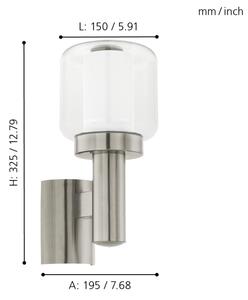 Eglo 95016 - Екстериорна Стенна лампа POLIENTO 1xE27/40W IP44