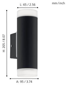 Eglo 96505 - LED Екстериорна Стенна лампа RIGA 2xGU10/5W IP44