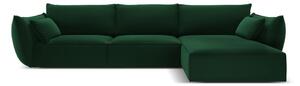 Тъмнозелен кадифен ъглов диван (десен ъгъл) Vanda – Mazzini Sofas
