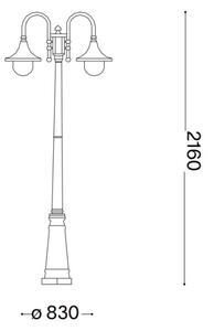 Ideal Lux - Екстериорна лампа CIMA 2xE27/52W/230V 216 см IP43 патина