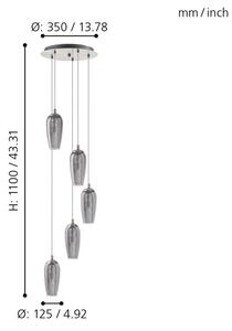 Eglo 96345 - LED полилей на кабел FARSALA 5xG9/2,5W/230V