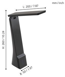 Eglo 97045 - Димируема LED настолна лампа LA SECA LED/1,8W/230V черна