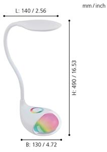 Eglo 97078 - LED настолна лампа CABADO 1 LED/2,2W+0,3W/230V RGB с регулируема яркост