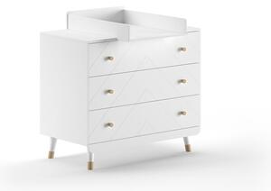 Бял детски скрин с маса за преповиване 100x100x74 cm Billy – Vipack