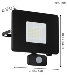 Eglo 97462 - LED Рефлектор със сензор FAEDO 3 LED/30W/230V IP44