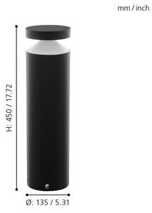Eglo 97632 - LED външно осветително тяло MELZO LED/11W/230V черно 450 мм IP65