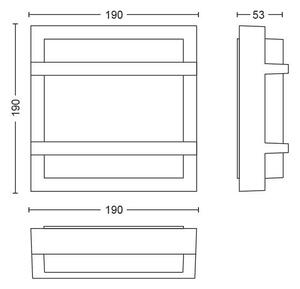 Philips 17394/93/P0 - LED Екстериорен аплик PETRONIA LED/12W IP44