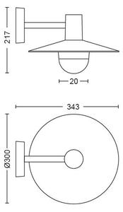 Philips 17382/30/PN - Екстериорен аплик MYGARDEN SKUA 1xE27/42W/230V IP44