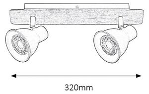 Rabalux 5903 - Точково осветително тяло MAC 2xGU10/15W/230V