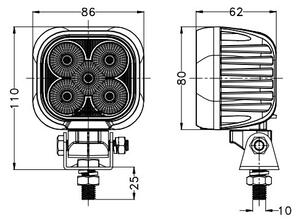 LED Автомобилен прожектор BLACK LED/50W/10-30V IP69 5700K ъглов