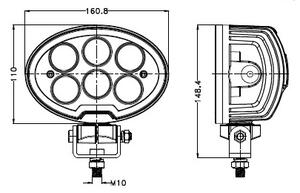 LED Автомобилен прожектор BLACK LED/60W/10-30V IP69 5700K овален