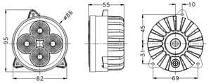 LED Прожектор за трактор BLACK LED/20W/10-30V IP69 5700K кръгла