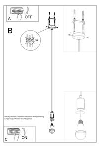 Полилей на верижка EDISON 1xE27/60W/230V черна