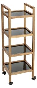 Рафт за баня от масивна акация в черен и естествен цвят 35x101,5 cm Fondi – Wenko