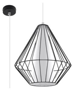 Полилей на въже DEMI 1xE27/60W/230V черна/бяла
