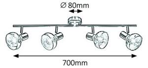 Rabalux 5550 - Точково осветително тяло HOLLY 4xE14/40W/230V златна