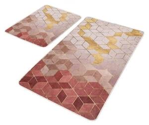 Розови кадифени килими за баня в комплект от 2 бр. 60x100 cm – Mila Home