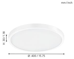 Eglo 97262 - LED таванен плафон FUEVA 1 LED/25W/230V бял кръгъл 2500 lm