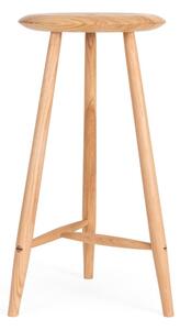 Бар стол от масивен дъб в естествен цвят (височина на седалката 65 cm) Blanc – Gazzda
