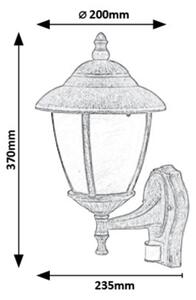 Rabalux 7836 - Екстериорна лампа за стена със сензор MADRID 1xE27/60W/230V IP43