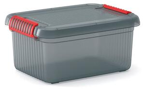 Сива пластмасова кутия за съхранение с капак 39x29x18 cm K Latch Box – KIS