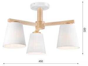 Плафониера ELLIE 3xE27/60W/230V бяла, монтаж на таван