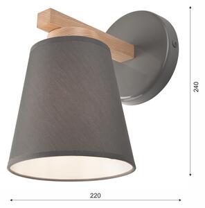 Аплик ELLIE 1xE27/60W/230V сив