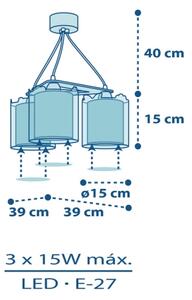 Dalber D-76114 - Детски Полилей MY LITTLE JUNGLE 3xE27/15W/230V