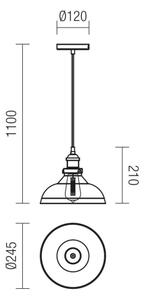 Redo 01-1002 - Полилей на верижка SAVILLE 1xE27/42W/230V