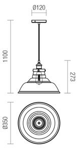 Redo 01-1003 - Полилей на верижка SAVILLE 1xE27/42W/230V