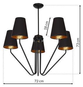Полилей на пръчка VICTORIA 5xE27/60W/230V черна